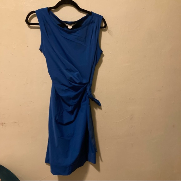 Diane Von Furstenberg Blue Twist Tie Waist Tank Dress 6 - Picture 2 of 5